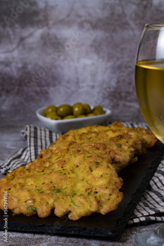 tortillita de camarones (shrimp omelette) typical of southern spain photo