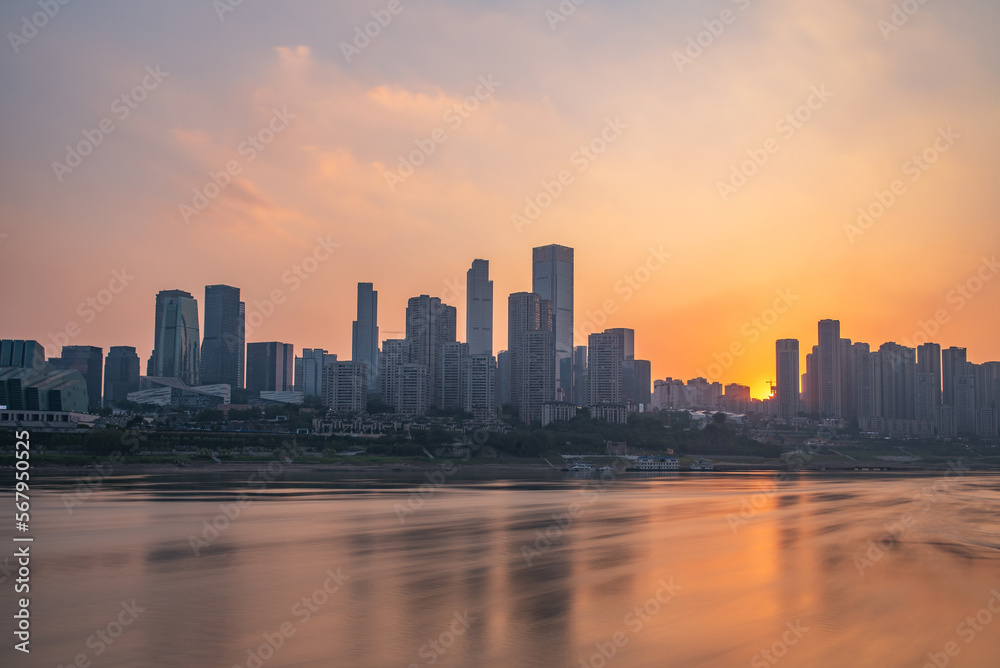 Naklejka premium Skyline of Jiangbeizui CBD buildings in Chongqing, China