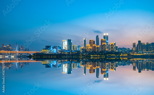 Night View Skyline of Jiangbeizui CBD, Chongqing, China