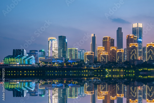 Night View Skyline of Jiangbeizui CBD, Chongqing, China