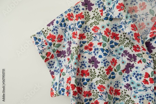 Floral  pattern on cotton fabric. © Pornpawit