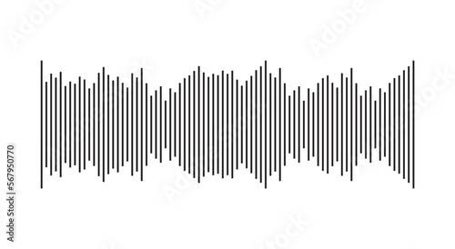 Radio waves on white background. Sound wave design