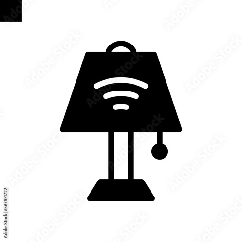 smart lamp icon solid style vector