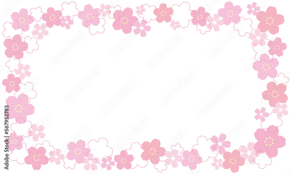 かわいい桜の花の四角いフレーム