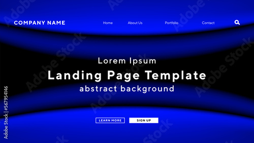 landing page ocean sea terrain night theme background for website UI template business Annual reports, flyer, poster, magazine cover,brochure template vector EPS.