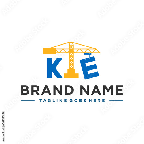 construction crane logo with letter KT