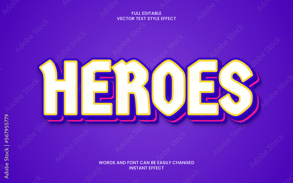 heroes text effect 
