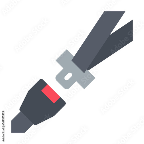 seat belt flat icon