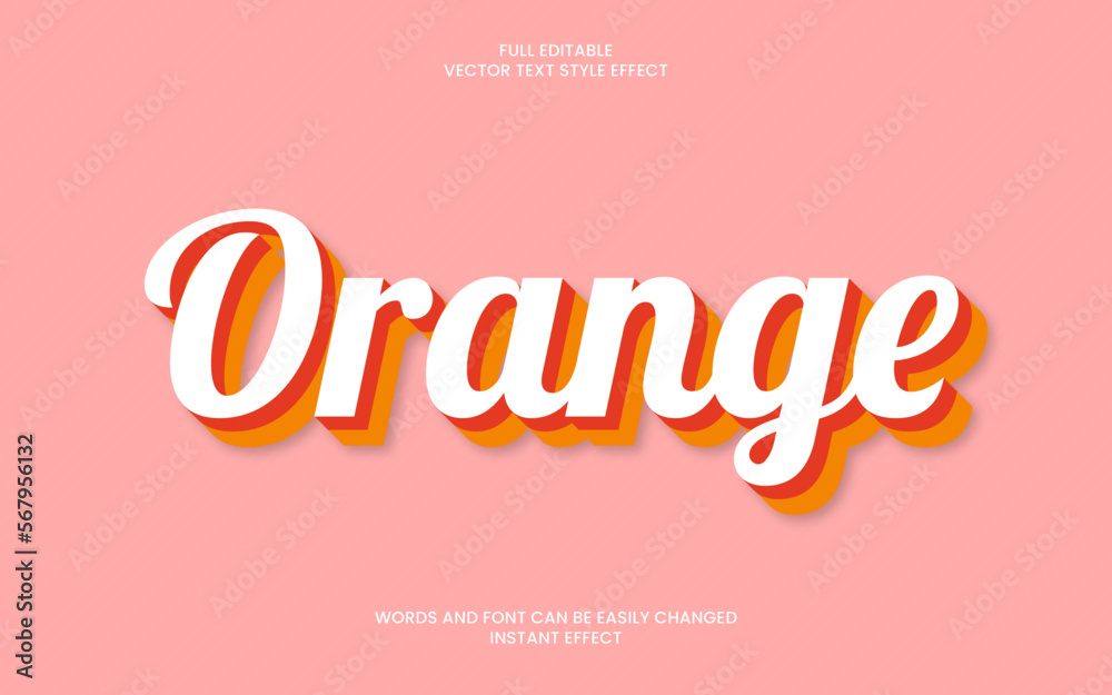 orange text effect