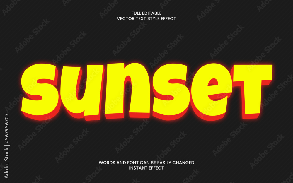 sunset text effect 