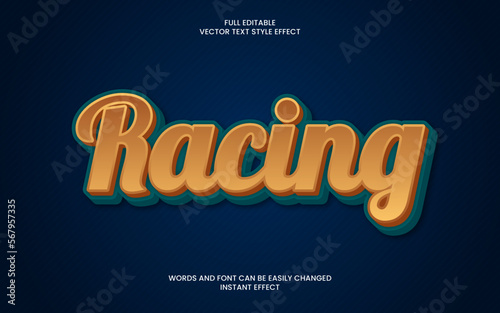 racing text effect 