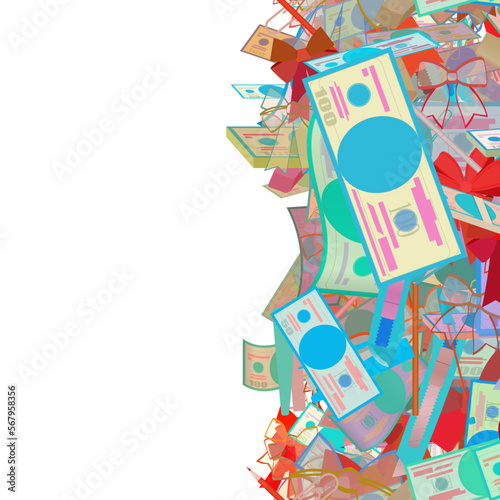 Background pattern abstract design texture. Vertical seamless stripe. Border frame, transparent background. Theme is about jackpot, us, money, credit, finance, wealth, 100, earn, clerical