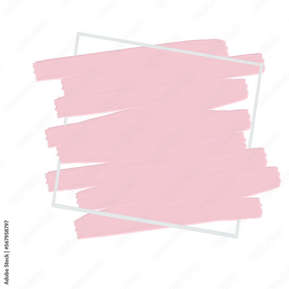 oil paint brush in frame_pink white oil paint brush in frame_pink white