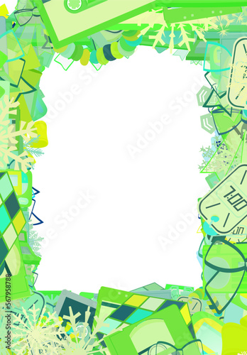 Background pattern abstract design texture. Border frame, transparent background. Theme is about video, snowflake, celebration, year, rubix cube, snow, swirly, boombox, weather, swirls, classic