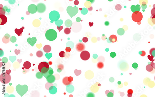 Background pattern abstract design texture. Seamless. With hearts. Theme is about decoration, flare, lights, colors, love, overlay, blurred, relations, sequins, inspiration, colorful, textured