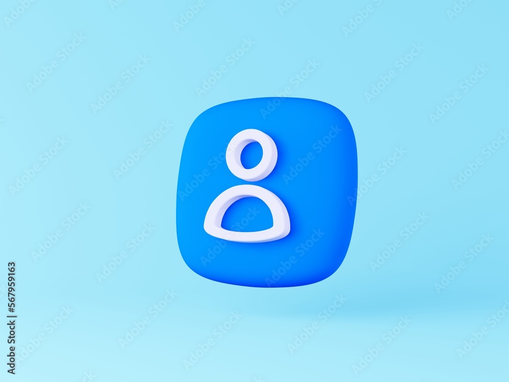User icon contact button symbol 3d render illustration User icon contact button symbol 3d render illustration