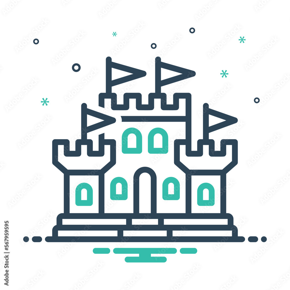 Fototapeta premium Mix icon for fort