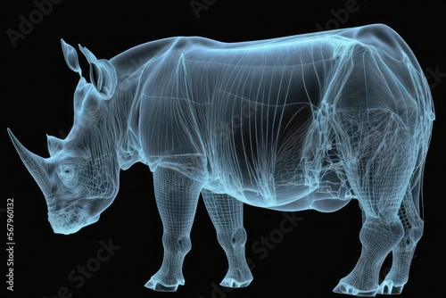 X-ray of a Rhinoceros highly detailed illustration