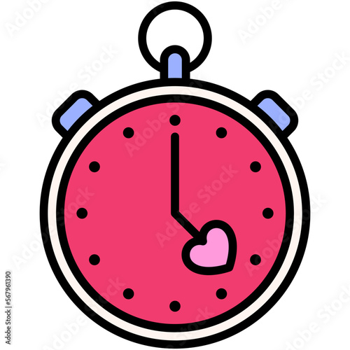 Stopwatch icon, Valentines day related vector