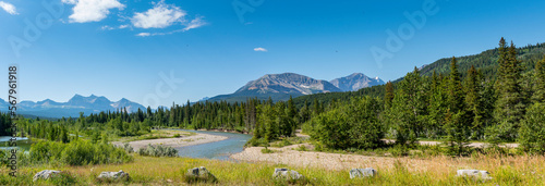 Fototapeta Naklejka Na Ścianę i Meble -  Scenic summer views in the the Canadian Rocky Mountains. Waterton Lakes National Park Alberta Canada