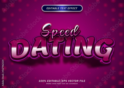 Speed dating text effect. lettering style font effect