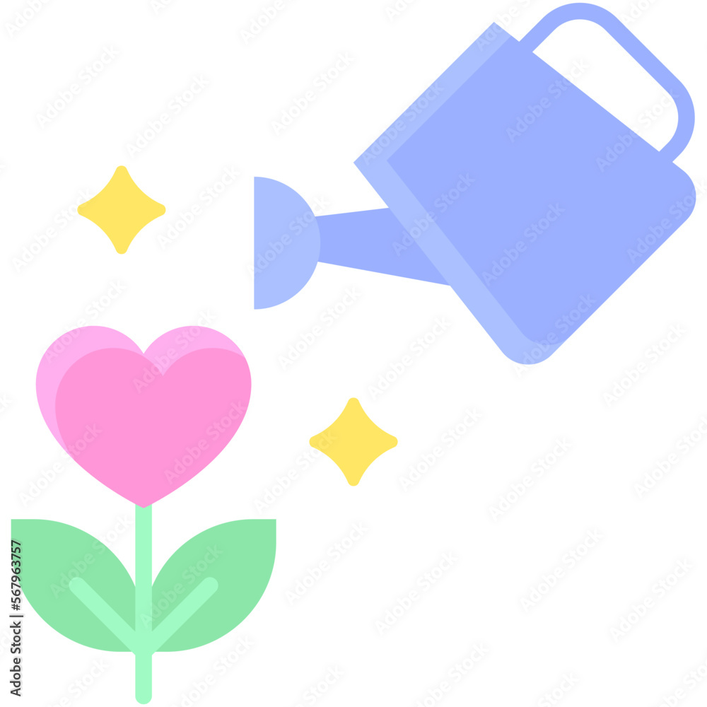 Watering flowers icon, Valentines day related vector Watering flowers icon, Valentines day related vector