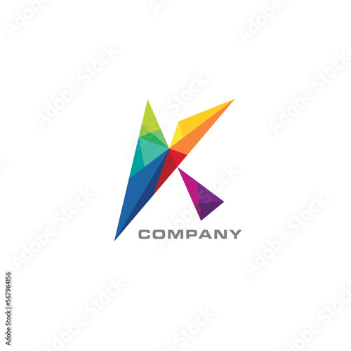 Colorful of letter K symbol Logo Vector