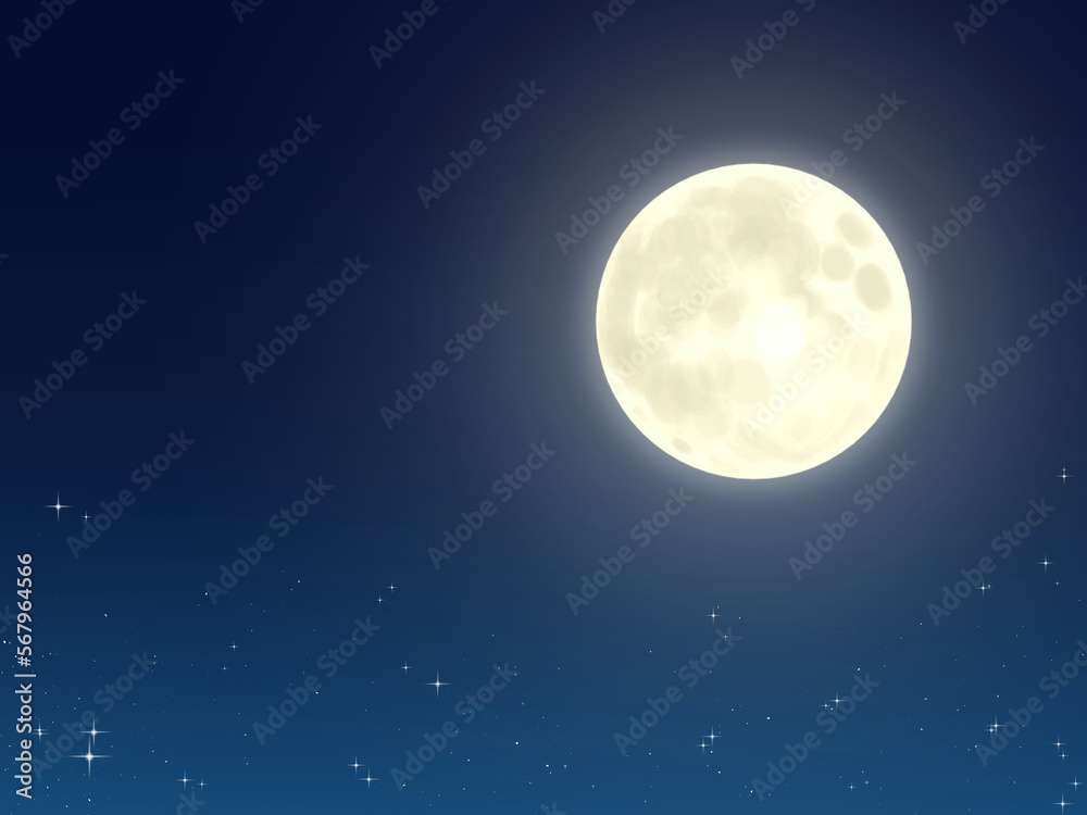 Fototapeta premium retro anime night sky and moon