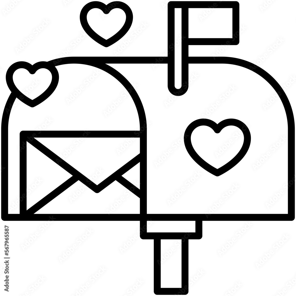 Letter box icon, Valentines day related vector Letter box icon, Valentines day related vector
