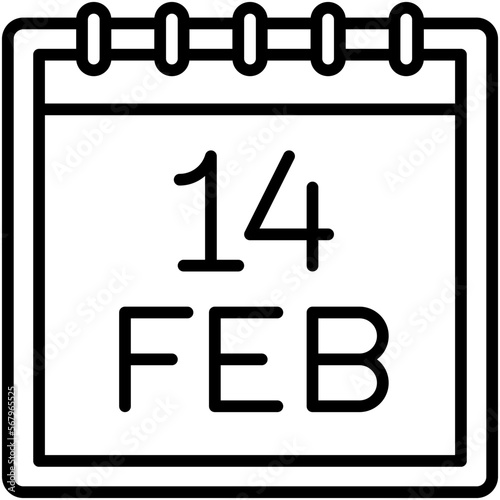 Calendar icon, Valentines day related vector