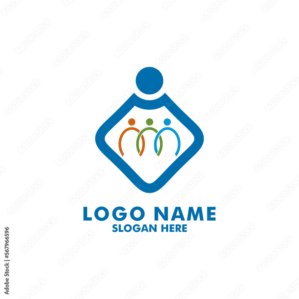 Obraz premium Modern People consulting logo , Business Consult logotype vector template