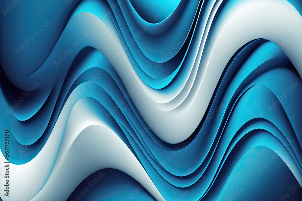 Background of wavy blue abstraction. Generative AI Background of wavy blue abstraction. Generative AI
