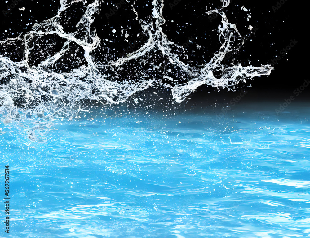 3d rendering illustration of water splash, water motion, Generative AI