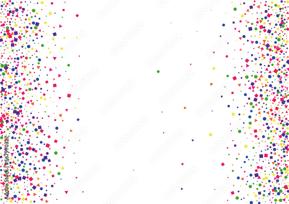 Colorful Element Background White Vector. Dot Happiness Texture. Bright Celebration. Rainbow Geometric Transparent. Round Prize Template.