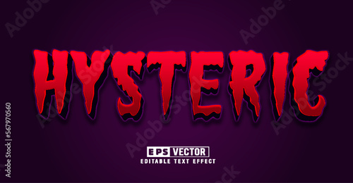 Hysteric 3d editable text effect vector template