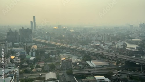A Slow Pan of Bangkok's Expressways Reveals the City's Struggle with PM 2.5 Pollution