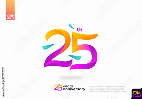 Number 25 logo icon design, 25th birthday logo number, 25th anniversary.