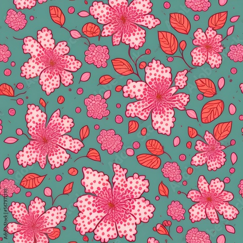 Floral Pattern, Generative AI Illustration