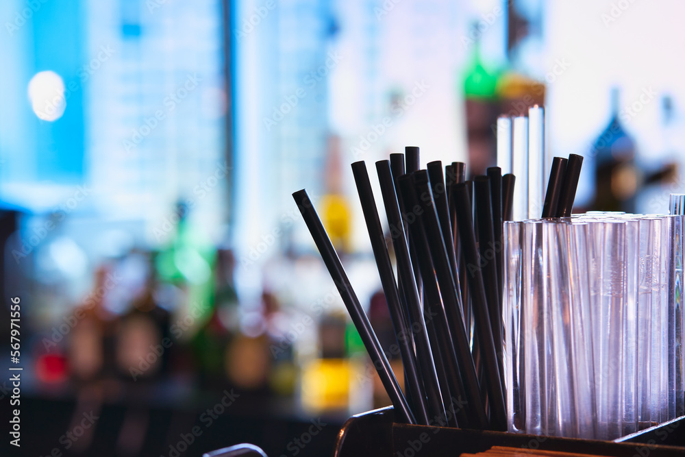 Black and white transparent straw for rooftop bar to party night Black and white transparent straw for rooftop bar to party night