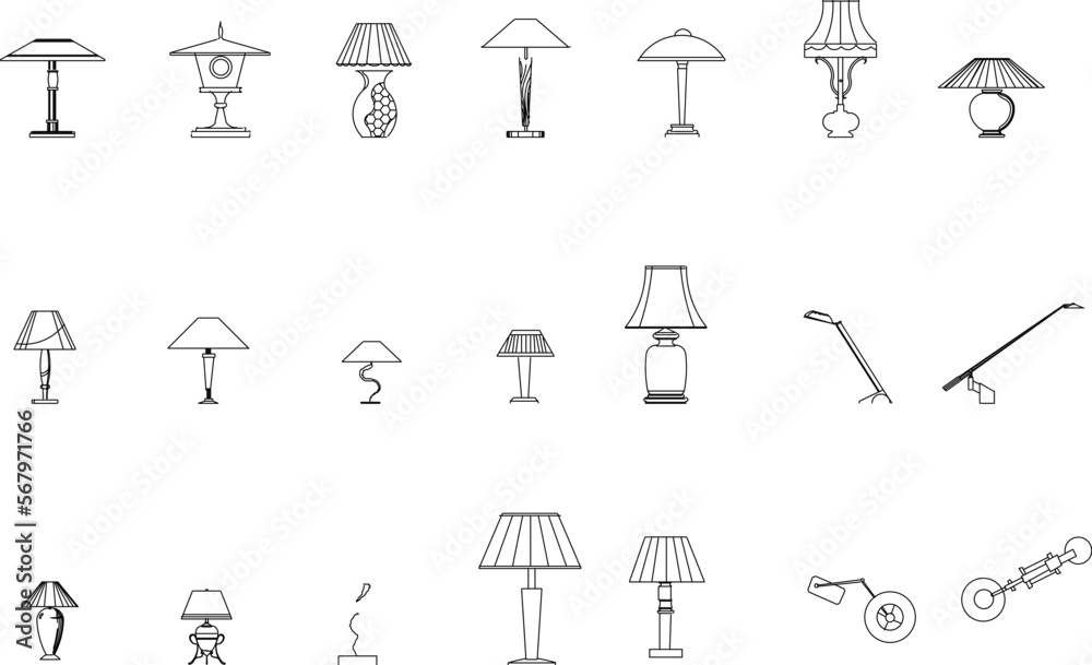 Vector sketch illustration of bedroom table lamp