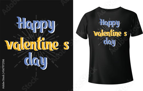 Happy valentine's day typography t shirt design concept.