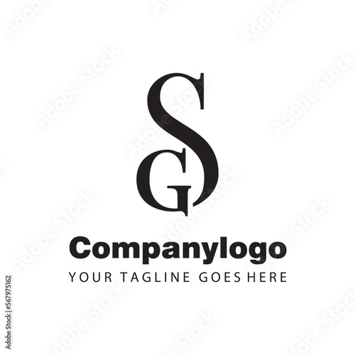 simple black letter sg for logo company design photo