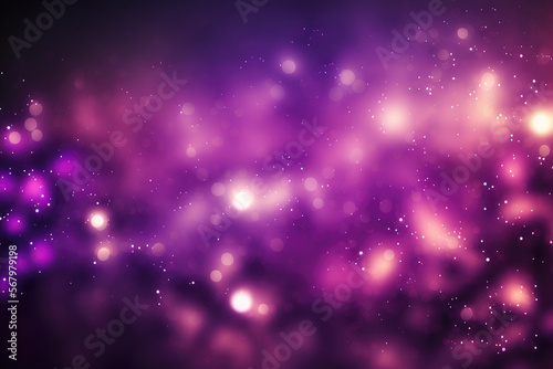 Blurry purple night sky. Small stars  astronomy concept  spiritual mood  abstract wallpaper  gradient colors. No selective focus  defocused background. Generative AI