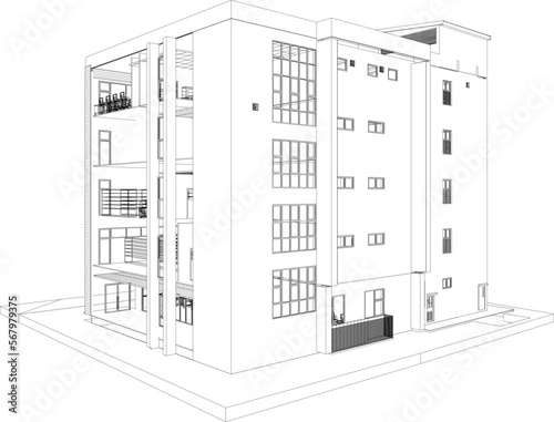 3D illustration of residential project