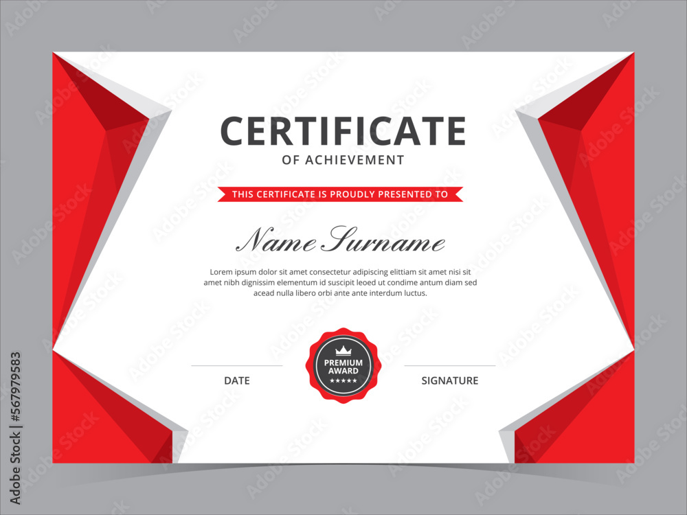 Fototapeta premium Modern Certificate Template Vector Design