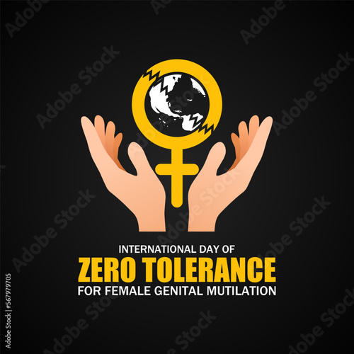 International day of zero tolerance for female genital mutilation theme. Vector illustration. Suitable for Poster, Banners, campaign and greeting card. 