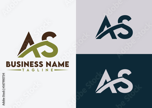 Letter AS logo design vector template, AS logo