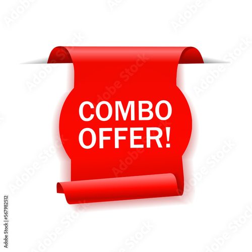 Combo offer banner design template. Special offer Big discount. Store badge icon. Business concept. Flat vector illustration.
