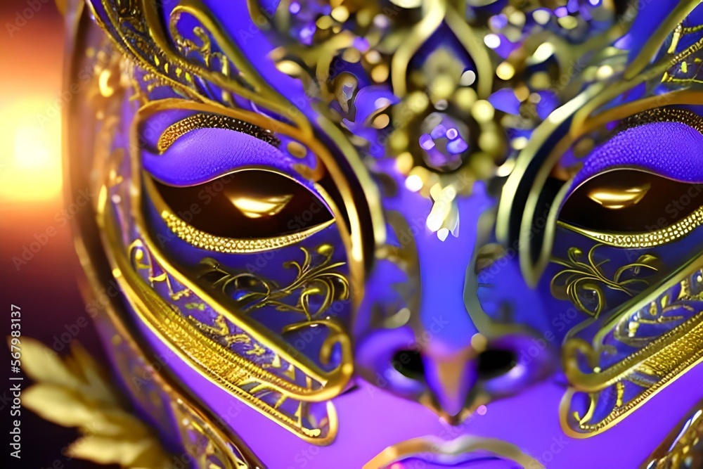 Mardi Gras Mask - Intricate and ornate mask in traditional Mardi Gras, Courir de Mardi Gras Mardi Gras Mask - Intricate and ornate mask in traditional Mardi Gras, Courir de Mardi Gras