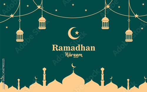 Flat design ramadan kareem background photo